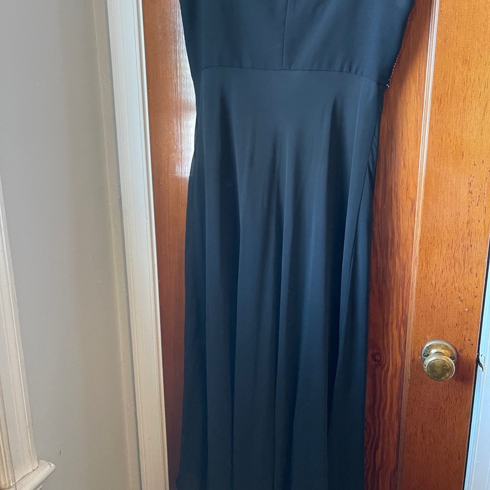 Black Long Evening Formal With Sequence Detail - image 2